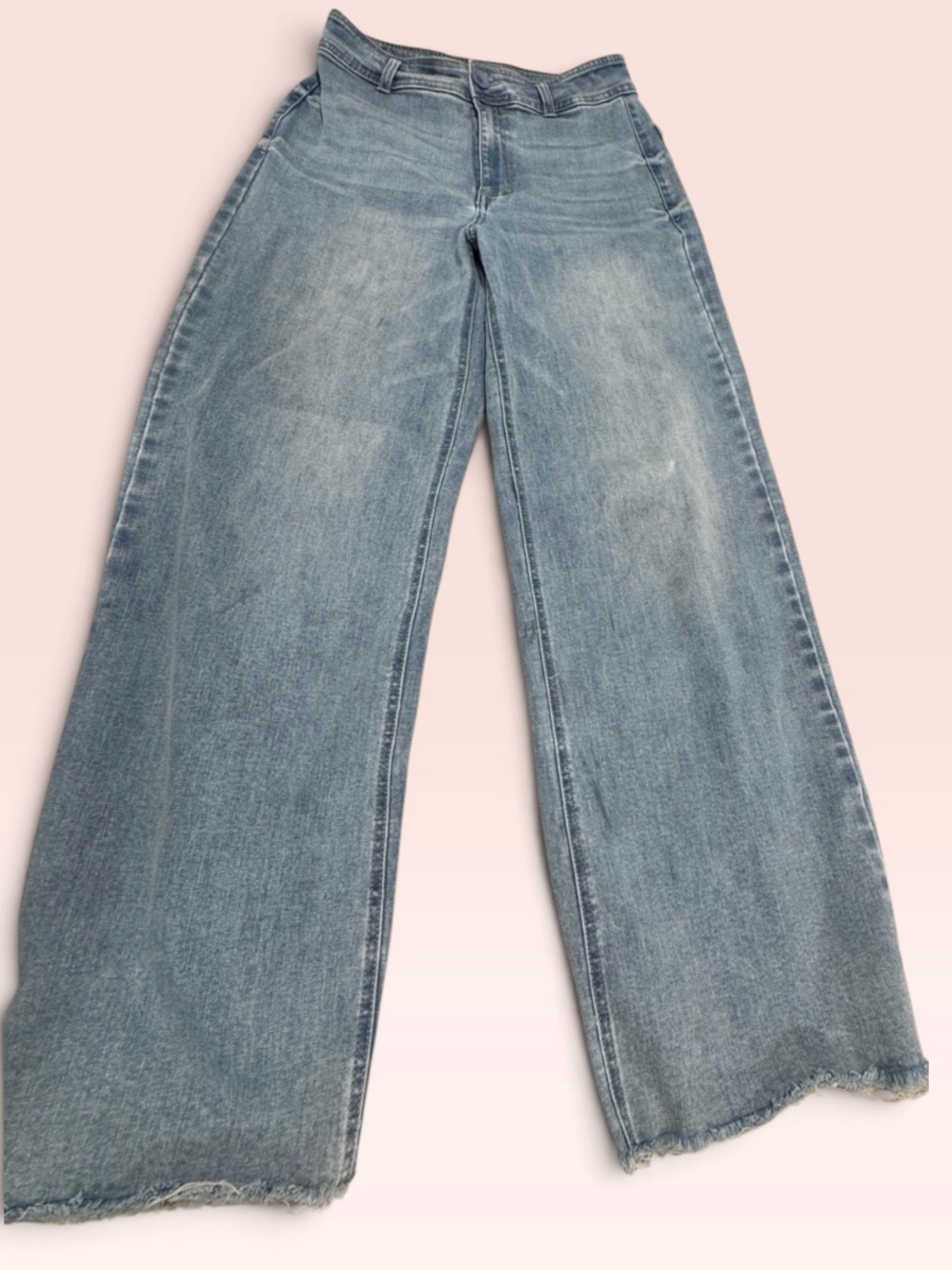 OAT New York Straight Leg Raw Hem Jeans Women’s 8/29 Light Wash Stretch